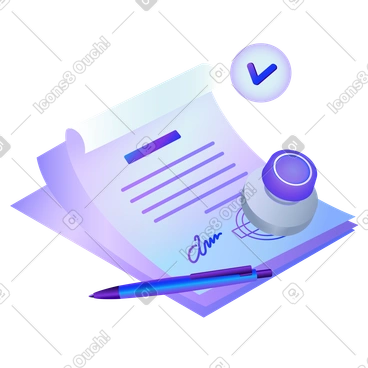 Vérification d'un contrat avec cachet PNG, SVG