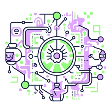 A futuristic circuit board design is prominently displayed in the center. The circuit board features intricate pathways and connections, with nodes of varying sizes. At the heart of the design is a detailed representation of the "pineal gland," depicted as a vital component, with lines radiating from it, symbolizing the flow of consciousness. Surrounding the pineal gland are abstract shapes and symbols representing thought and awareness. The entire composition is filled with patterns that suggest advanced technology and connectivity.