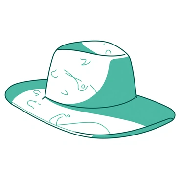A white large hat sits prominently in the center of the image, showcasing intricate patterns that swirl elegantly across its surface. The patterns are a blend of delicate lines and shapes, creating a sense of depth and texture. The hat's brim is wide, casting a soft shadow beneath it. The background is a soothing teal, enhancing the detail of the hat's design and drawing the viewer's focus to its unique patterns.