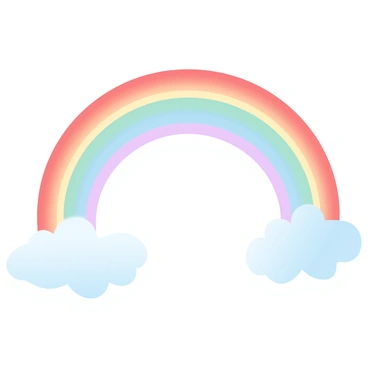 A rainbow arching across the sky, with bands of color following the path of the aorta