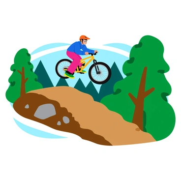 A gnarly mountain biker tackling a rugged downhill trail