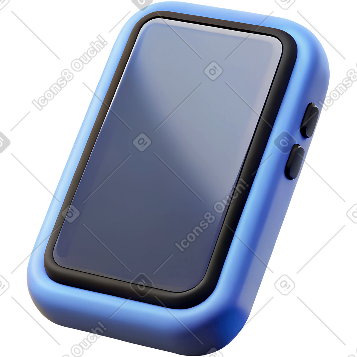 Ilustración Teléfono inteligente de plástico azul en estilo 3D Cutie a descargar en PNG y SVG