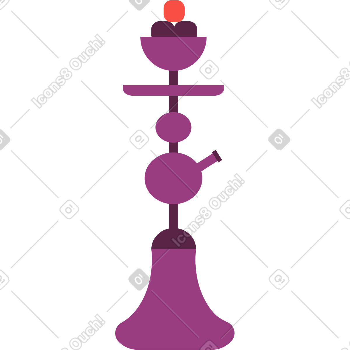 Indian hookah illustration in Sammy style download in PNG, SVG