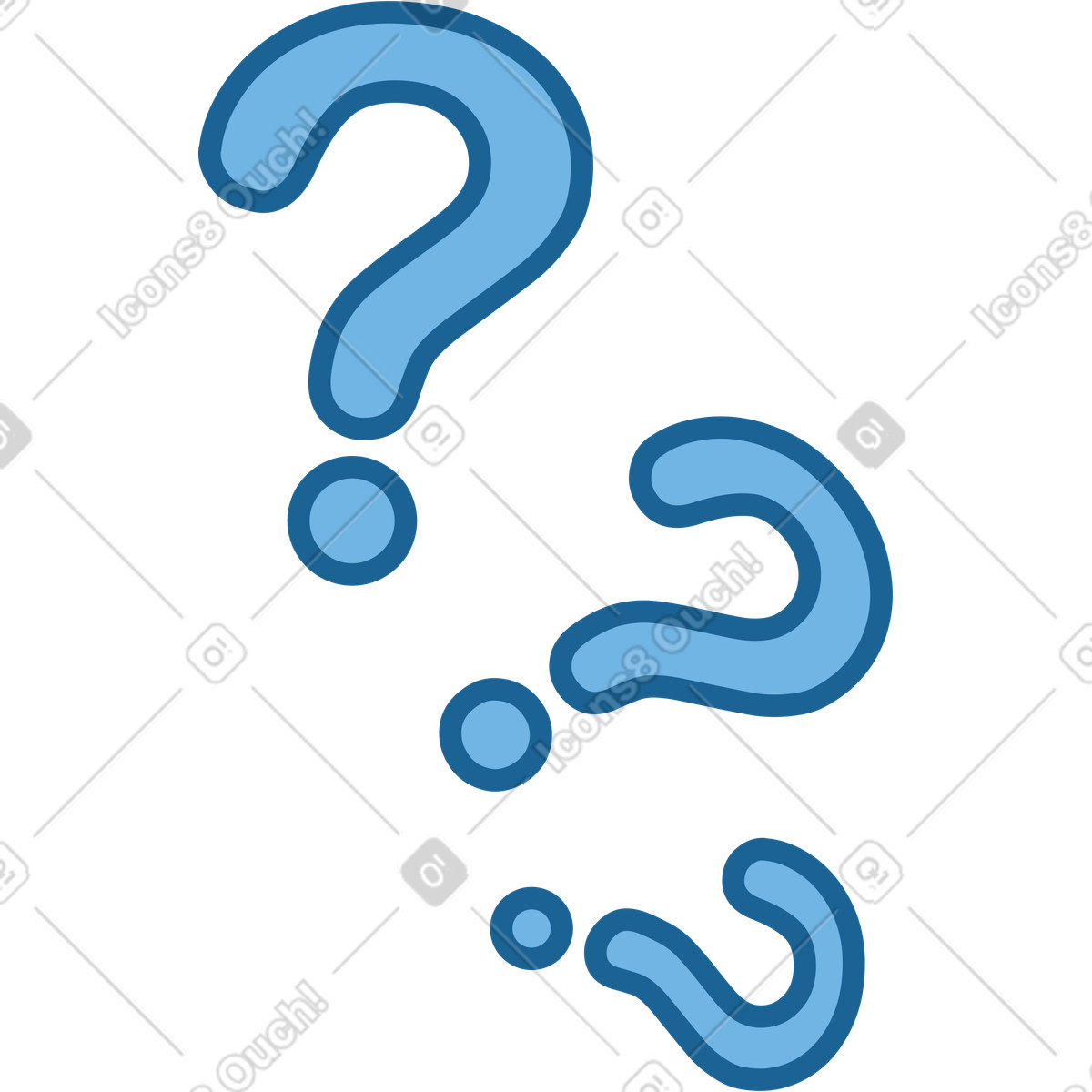 Question marks illustration in Natty style download in PNG, SVG