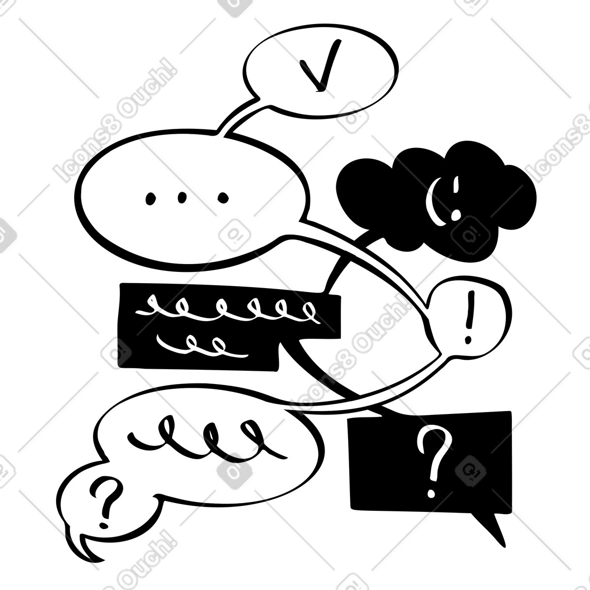 Ilustração de Comunicação eficaz em balões de fala em PNG e SVG
