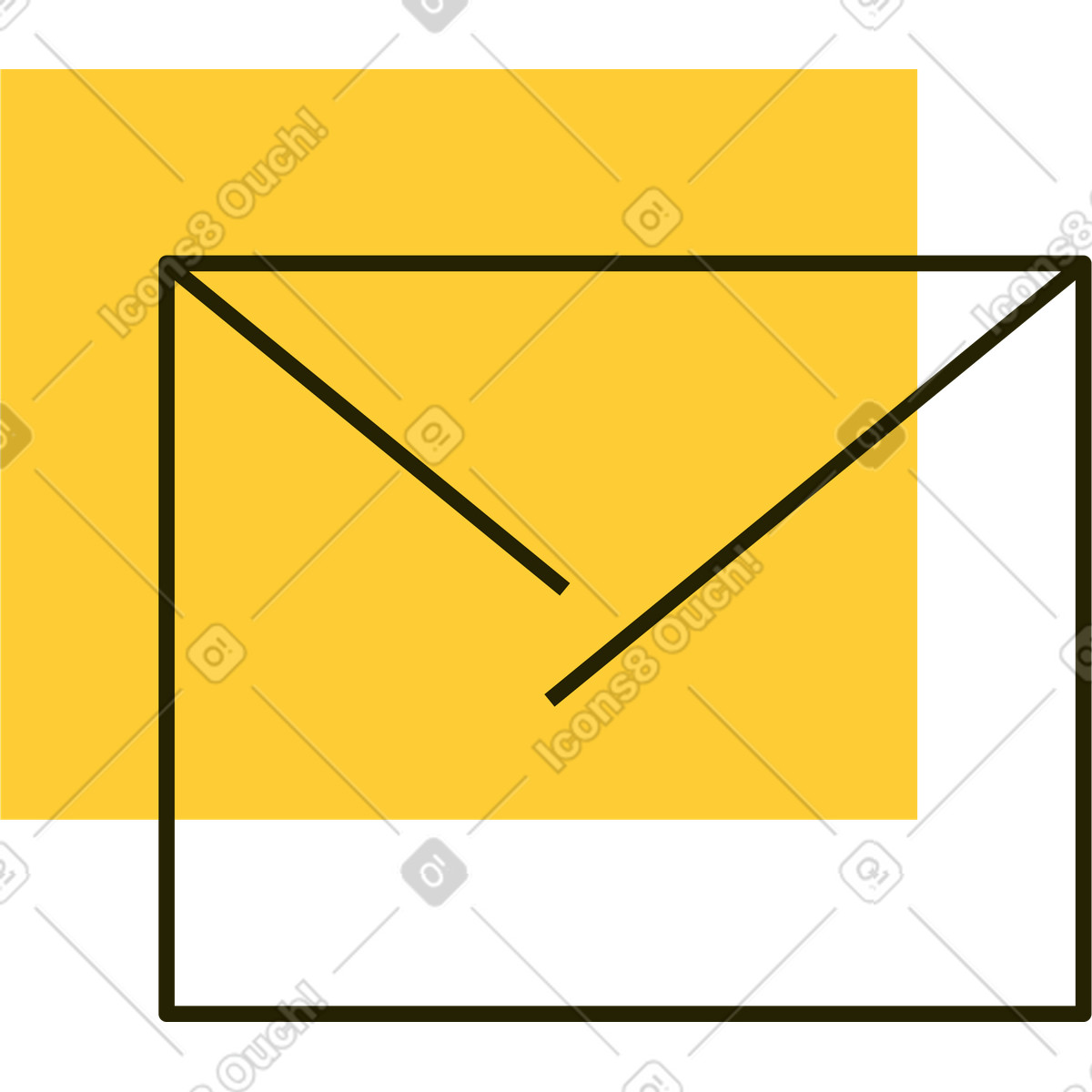 Gelber buchstabe-Illustration im Geom-Stil als Download in PNG, SVG