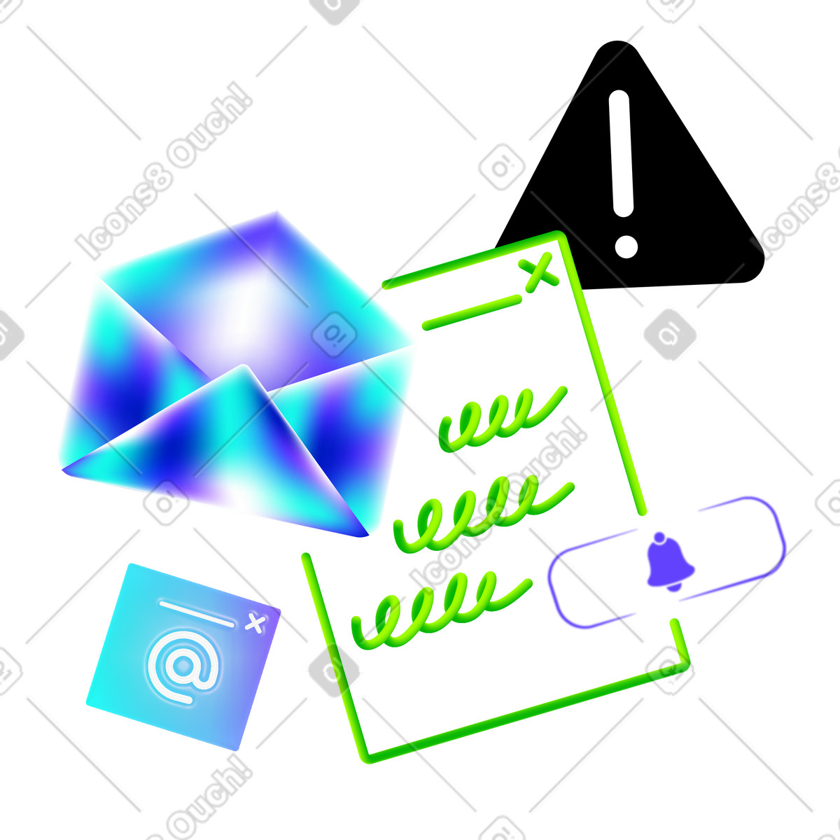 Иллюстрация Email marketing and newsletter content в стиле Pure — скачать в форматах PNG, SVG