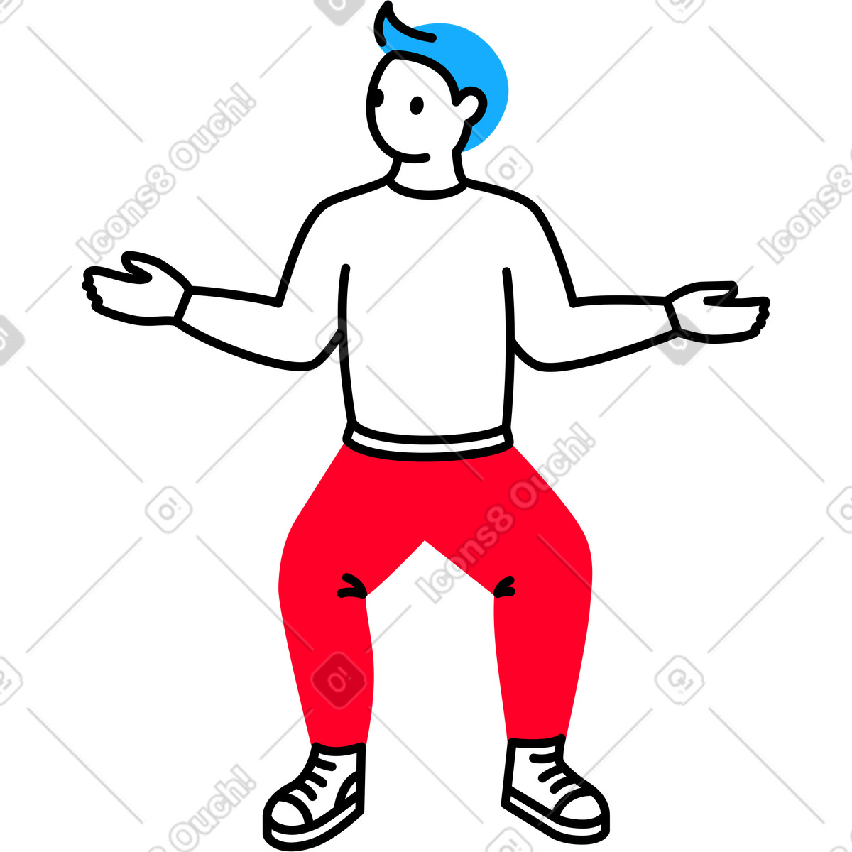 Uomo seduto illustrazione in stile Transistor scarica in PNG, SVG