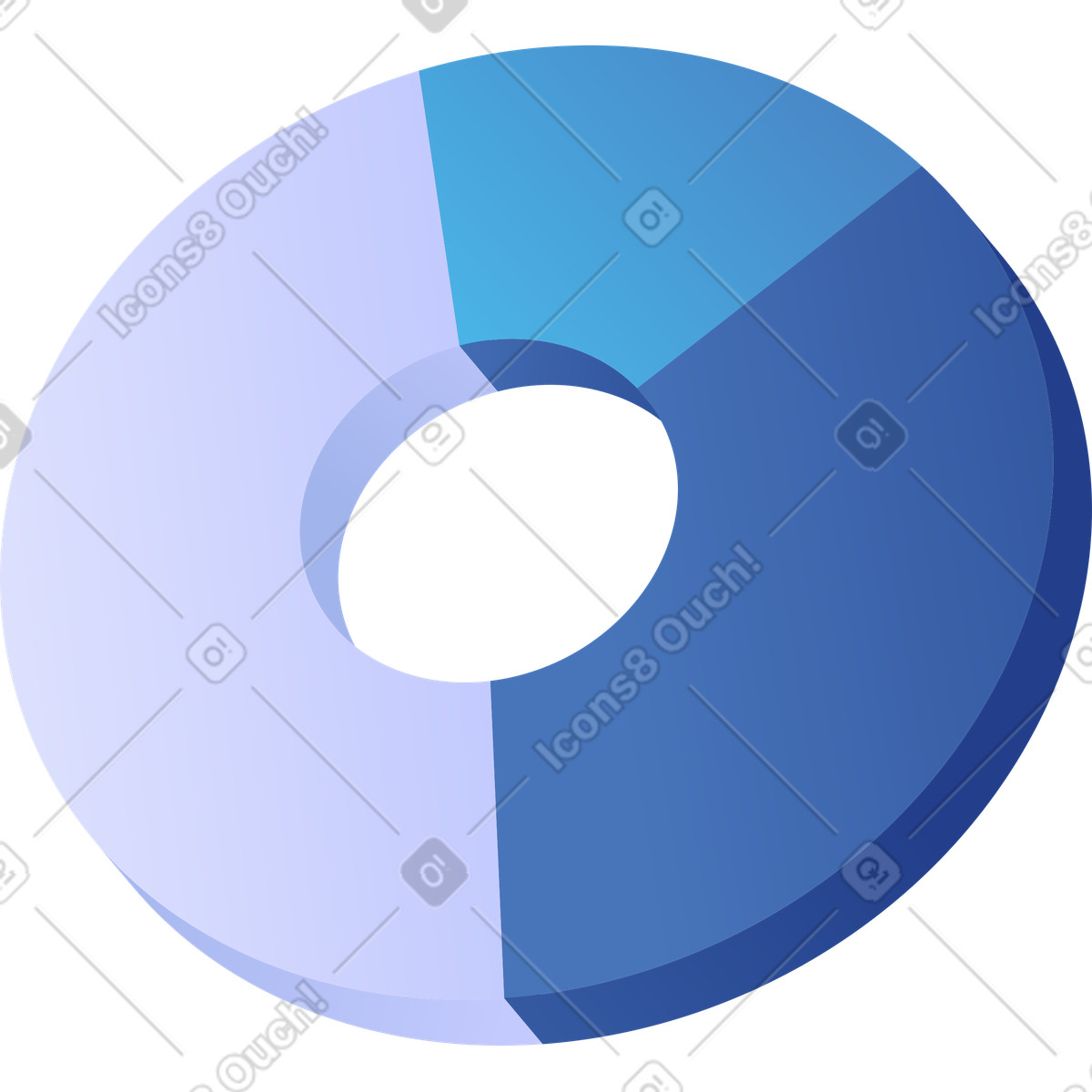 Donut chart illustration in Quantum style download in PNG, SVG