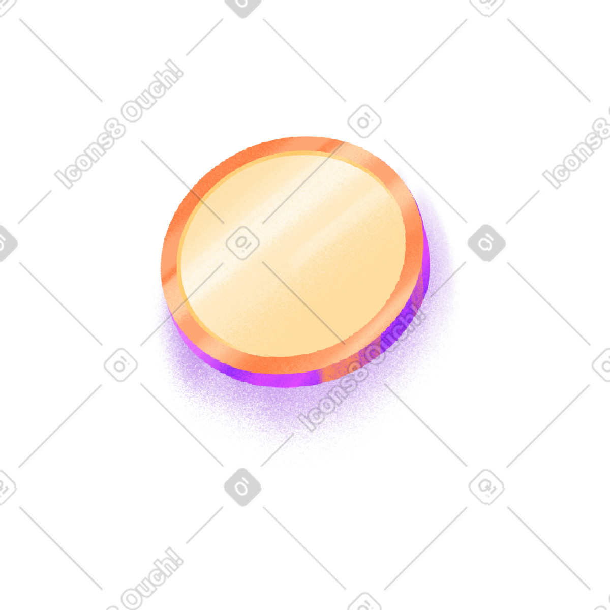 Gold coin illustration in Smart style download in PNG, SVG