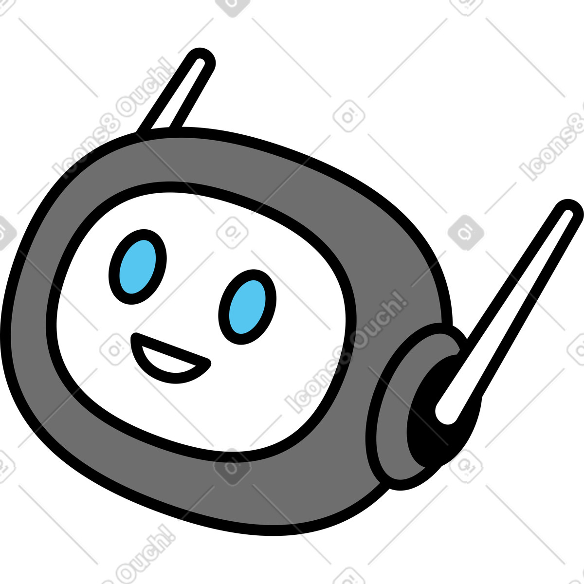 Ilustración Robot conversacional en estilo Mochi a descargar en PNG y SVG