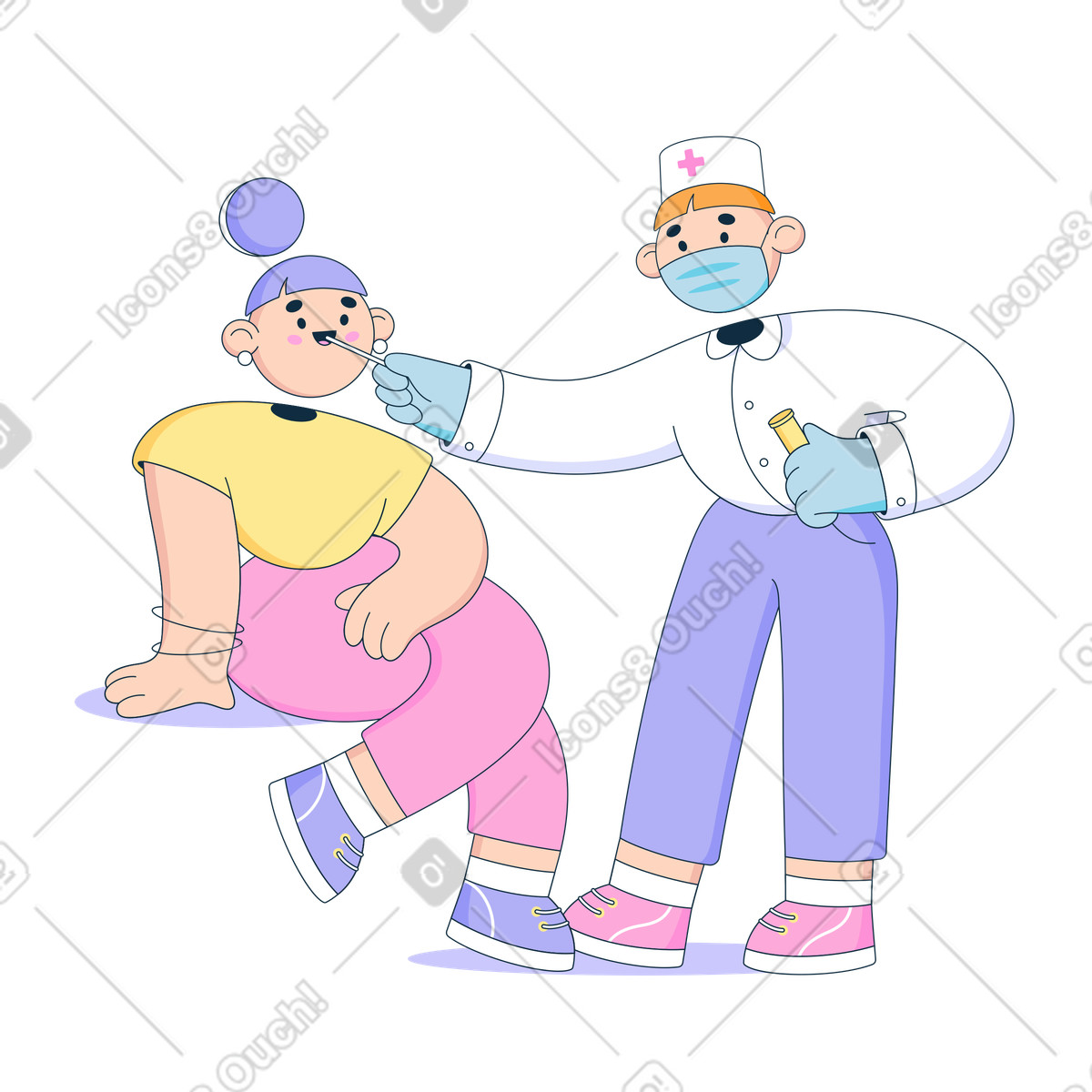 Test dell'acido nucleico illustrazione in stile Bubble gum scarica in PNG, SVG