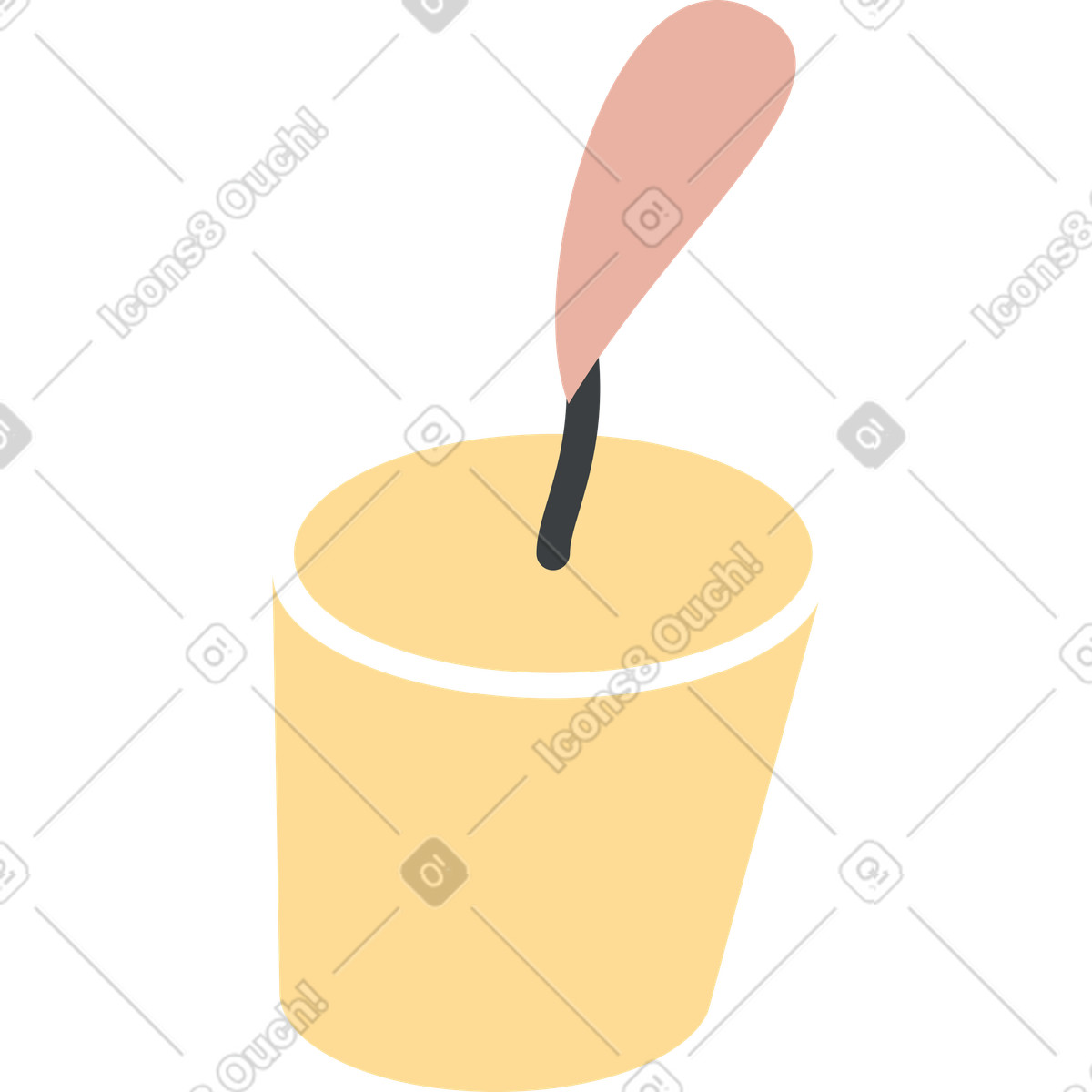 Yellow burning candle illustration in Kiddo style download in PNG, SVG
