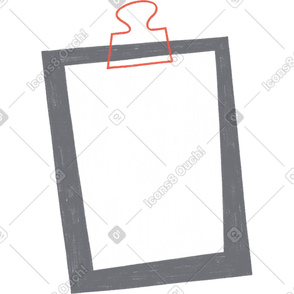Grey clipboard for paper-Illustration im Tutti-Stil als Download in PNG, SVG