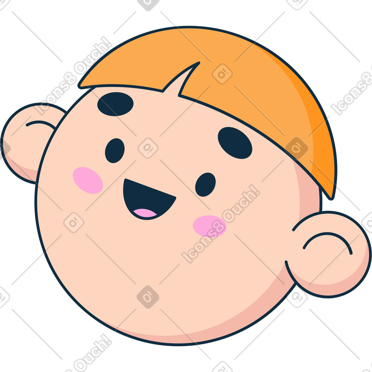 Testa di ragazzo illustrazione in stile Bubble gum scarica in PNG, SVG