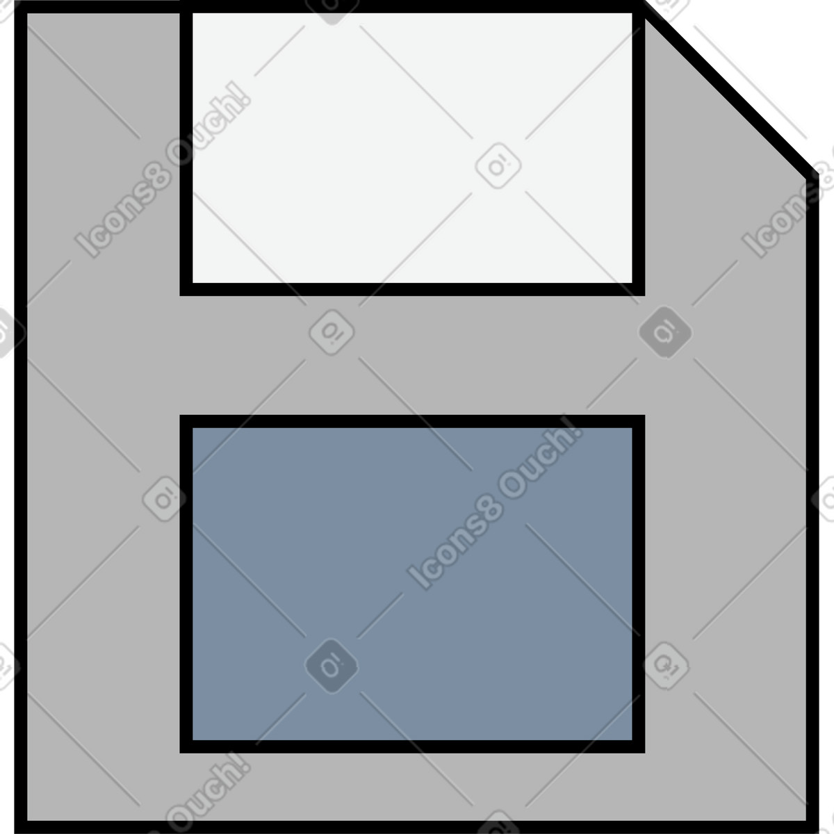 Ilustración Disquete de almacenamiento en estilo Kindy a descargar en PNG y SVG