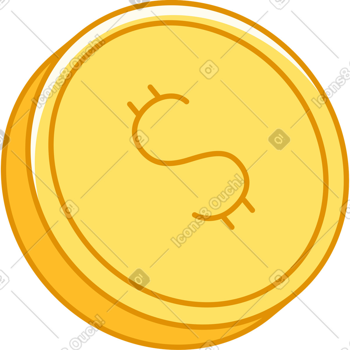 Dollaro illustrazione in stile Rainbow scarica in PNG, SVG