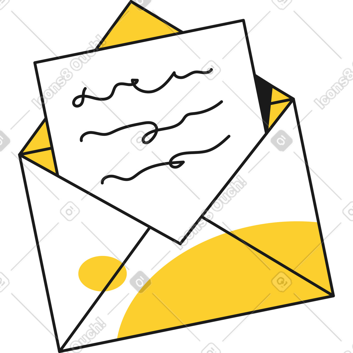 Taxi スタイルの 封筒のメッセージ のイラストをPNG、SVG形式でダウンロード