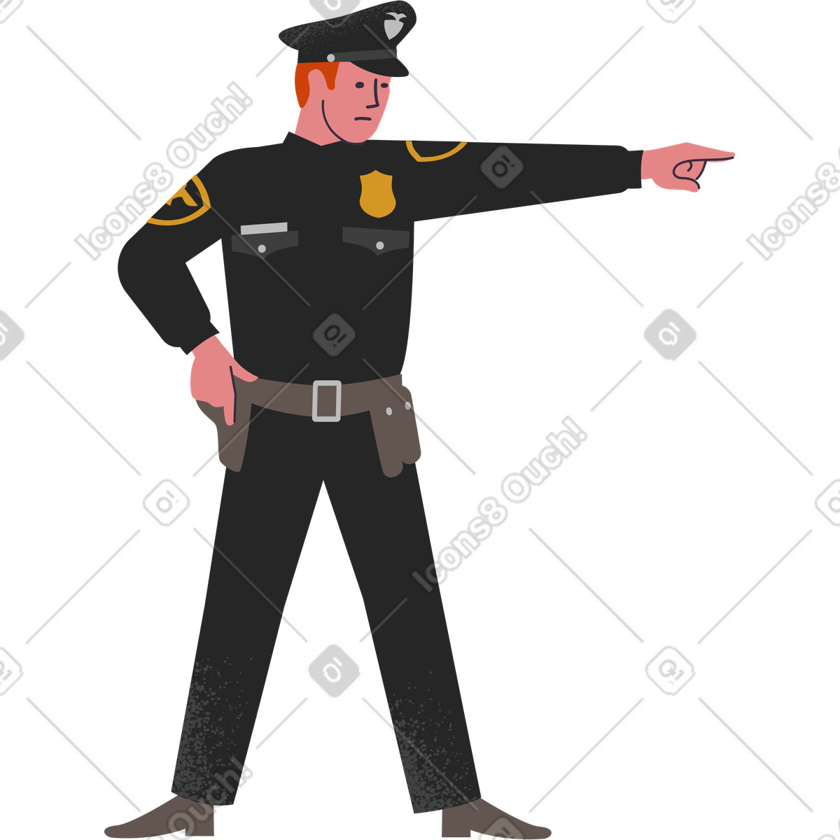 Ilustración Policía en estilo Pale a descargar en PNG y SVG