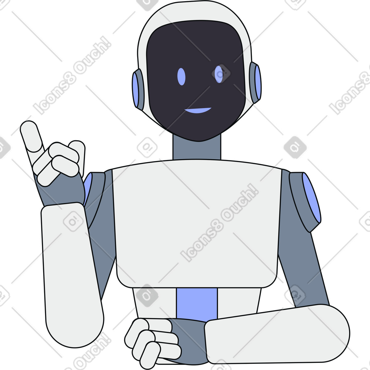 Robot umanoide illustrazione in stile Teko scarica in PNG, SVG