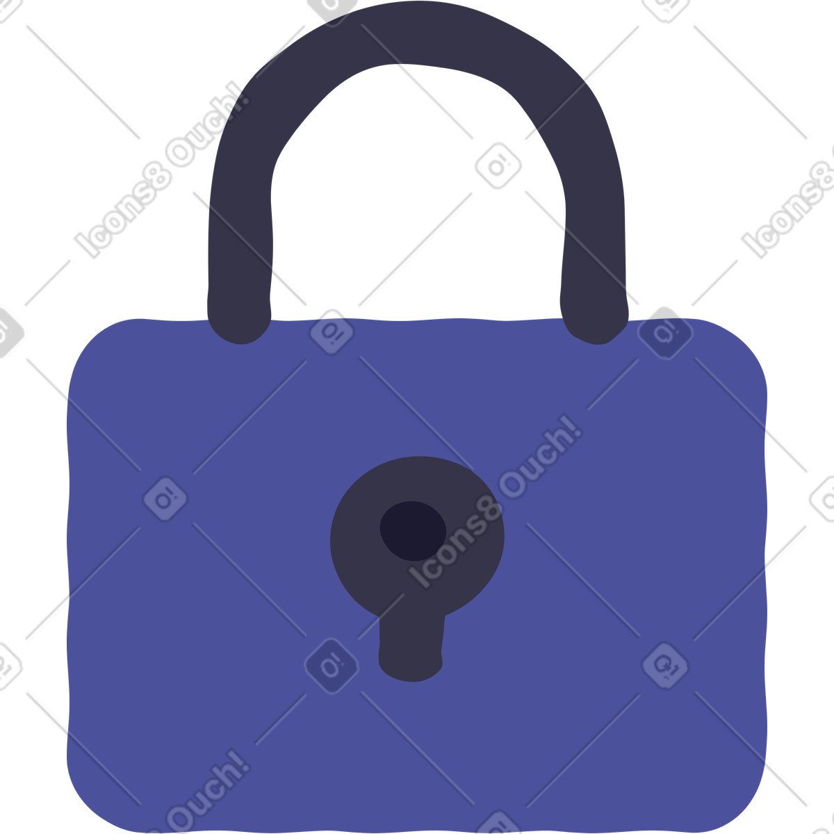 Lock illustration in Stripy style download in PNG, SVG