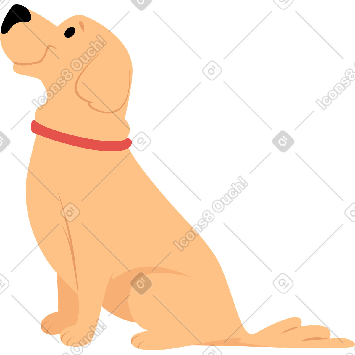 下载 Lagom 风格的 Sitting labrador dog 插画，支持 PNG、SVG 格式