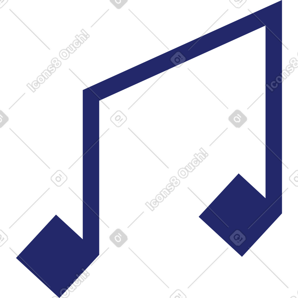 Ilustración Nota doble en estilo Clip a descargar en PNG y SVG