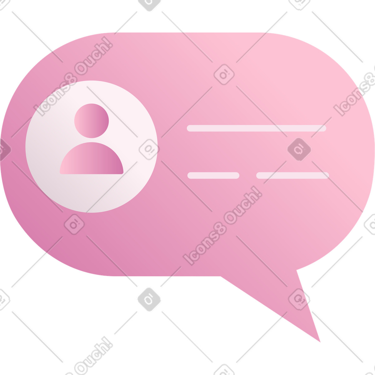 下载 Silky 风格的 带评论的粉色语音泡泡 插画，支持 PNG、SVG 格式