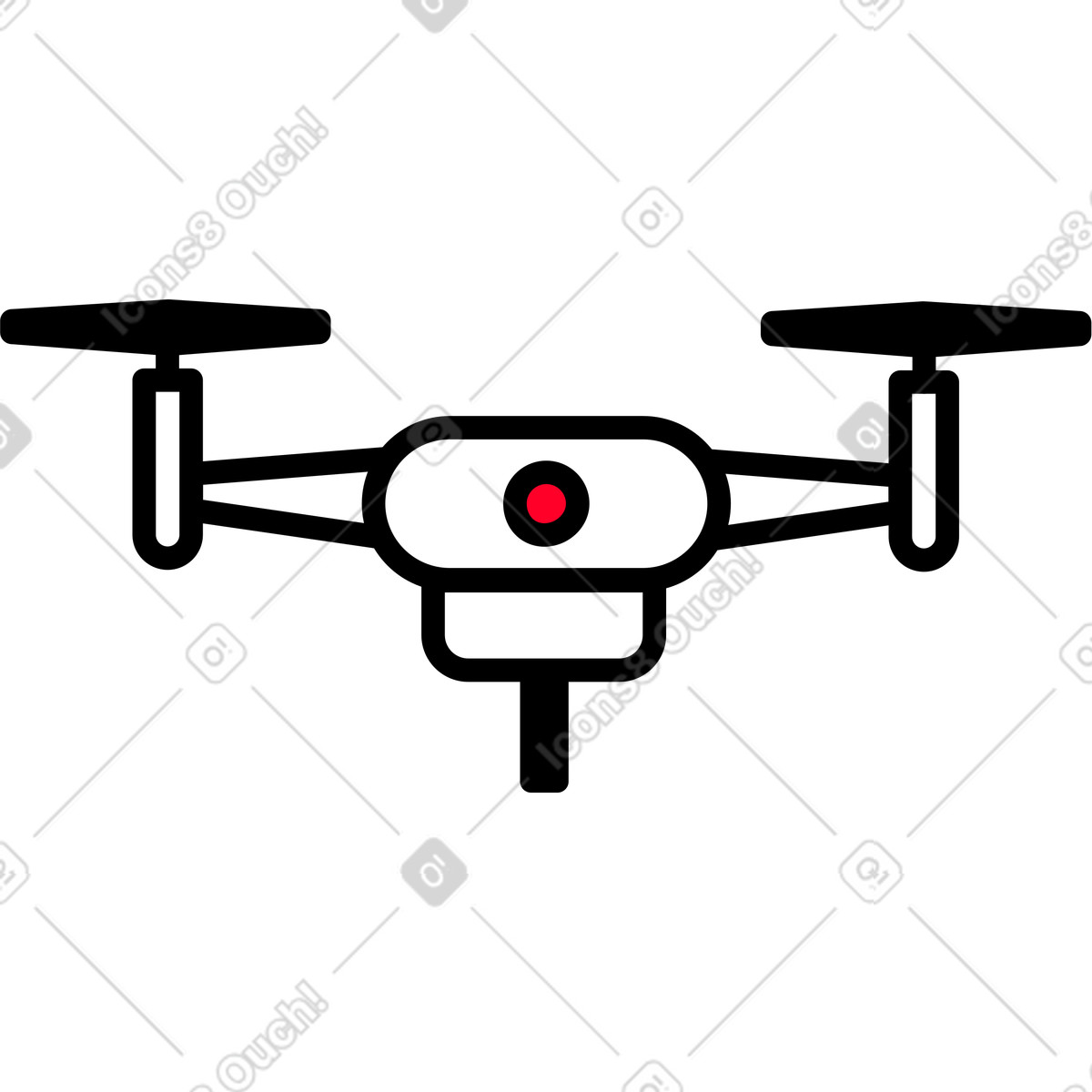 Smart drone quadcopter with camera illustrazione in stile Transistor scarica in PNG, SVG