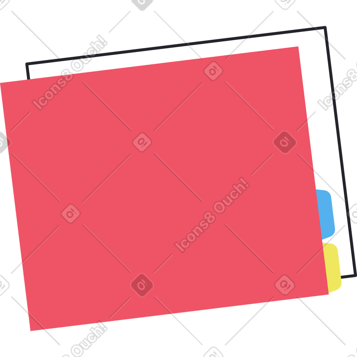 Ilustración Carpeta rosa con documentos en estilo Boba a descargar en PNG y SVG
