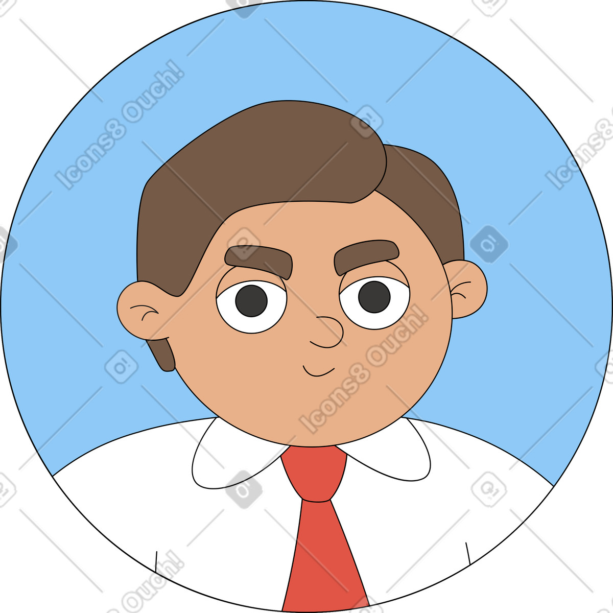 下载 Sitcom 风格的 阿凡达 严肃的人 插画，支持 PNG、SVG 格式
