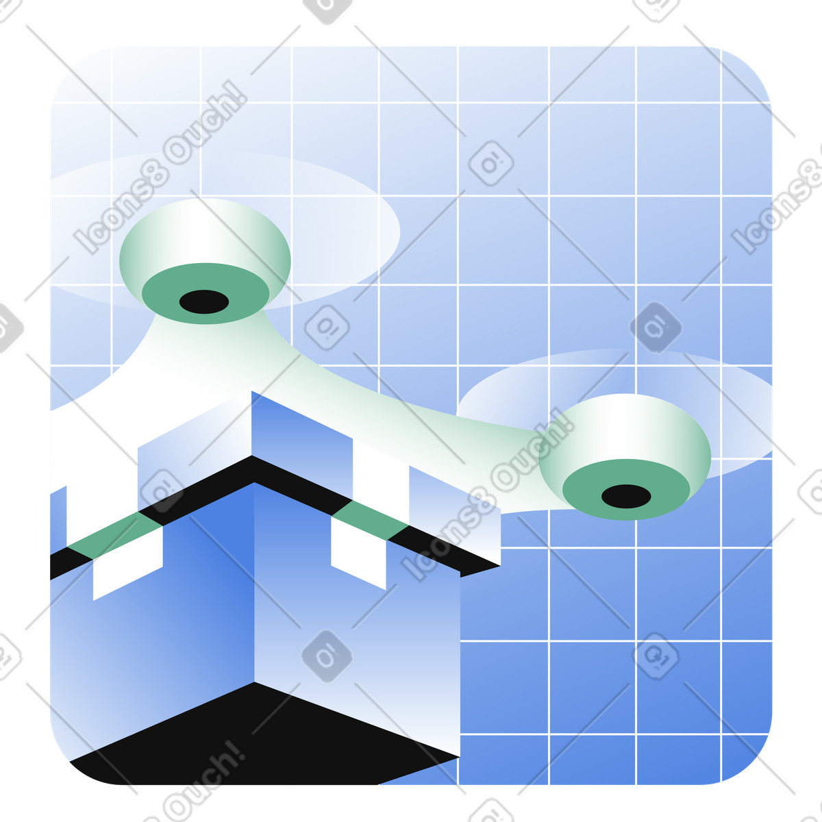 Ilustração de Entrega drone no ícone fundo do projeto em estilo Network para baixar em PNG, SVG