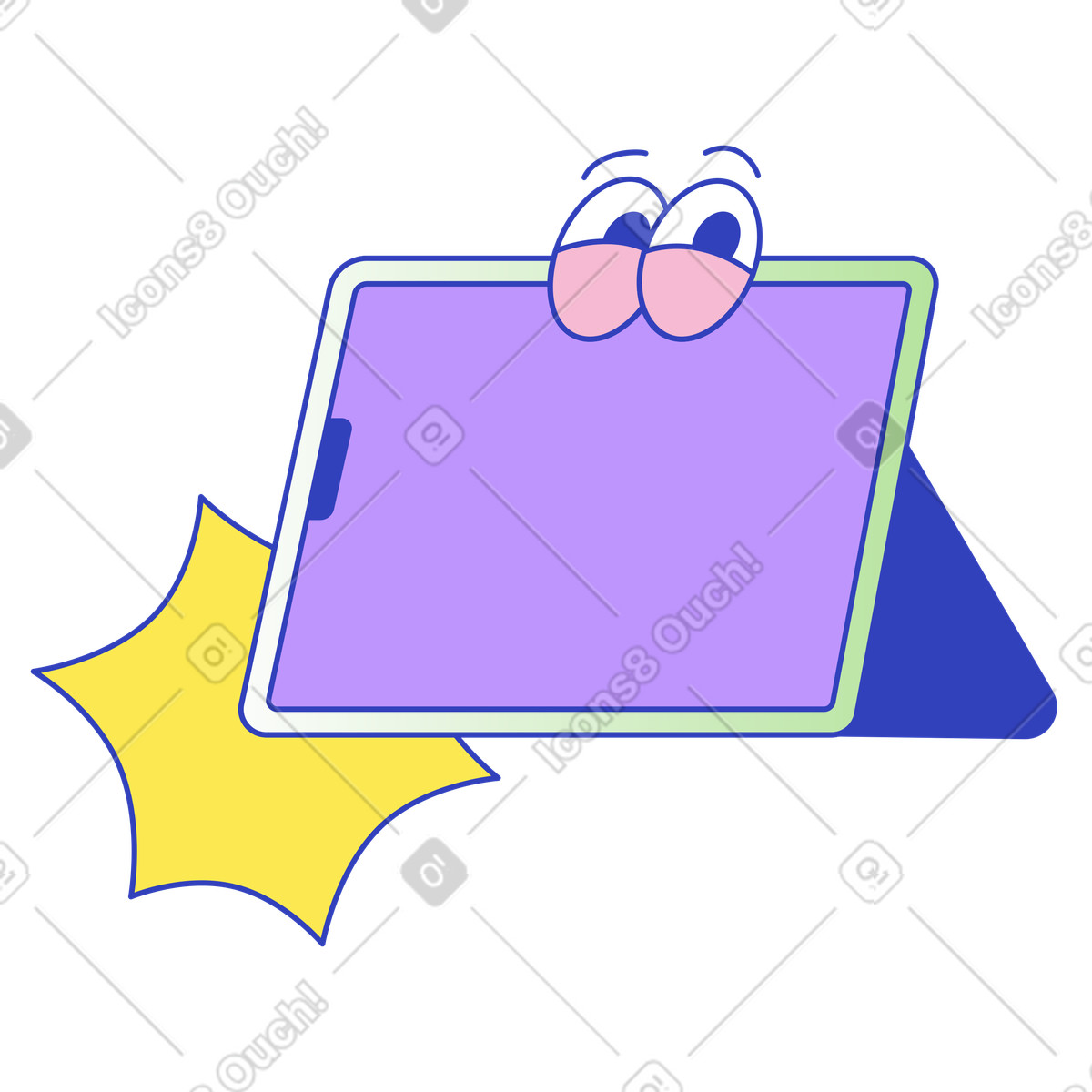 User workflow in digital interface on tablet illustrazione stile Eyeful scarica PNG, SVG