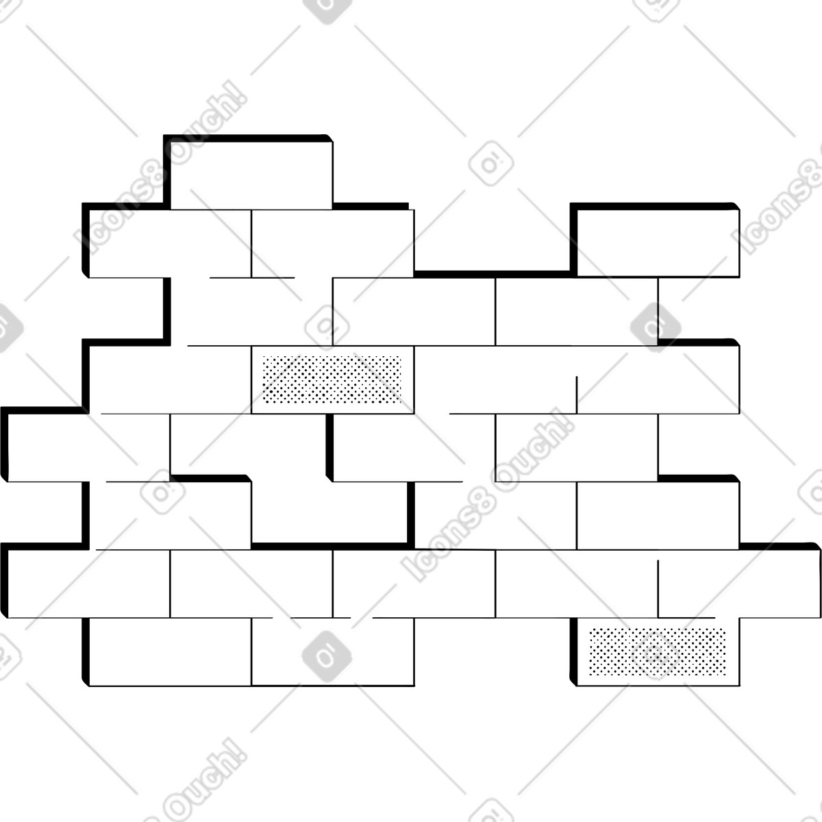 Illustration Mur en construction dans le style Looney à télécharger aux formats PNG, SVG