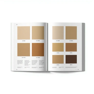 A catalog page displaying a variety of illustration boards neatly arranged in sections. Each type of board is shown with its unique texture and finish, including smooth, rough, and toned surfaces. The boards are labeled with their respective names such as "Cold Press," "Hot Press," and "Bristol." Each section includes clearly visible detailed prices listed beneath the boards, along with descriptions highlighting their features, such as thickness, weight, and suitability for different mediums. The layout is clean and organized, allowing for easy comparison between the different types of boards.