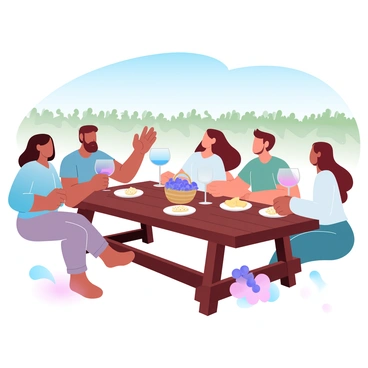 A group of friends enjoying a wine tasting session in a vineyard