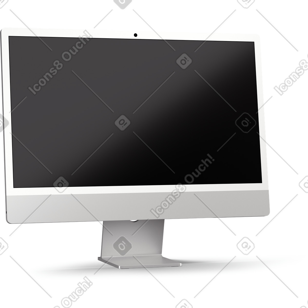 3D Business スタイルの コンピューターの画面をオフ のイラストをPNG、SVG形式でダウンロード