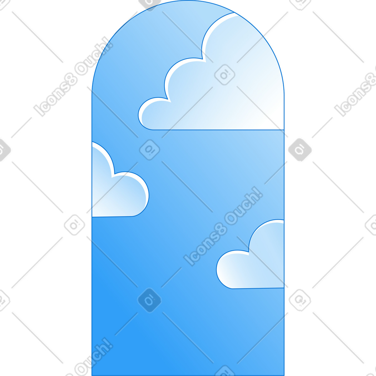 Ilustração de Fundo com nuvens em no estilo Rainbow para baixar em PNG, SVG