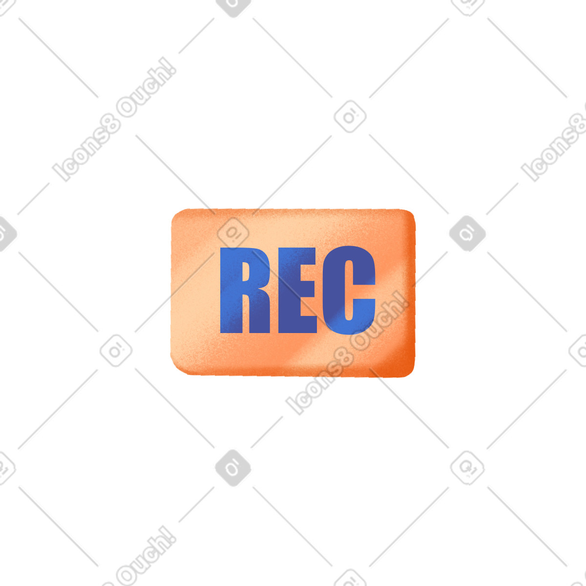Orange rectangle with the inscription record illustration in Smart style download in PNG, SVG