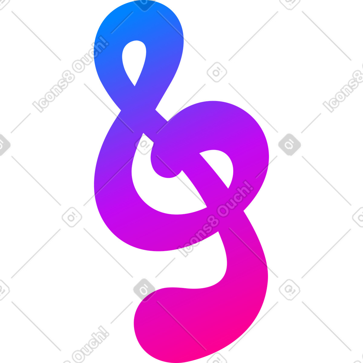 Violinschlüssel-Illustration im Vibrant-Stil als Download in PNG, SVG