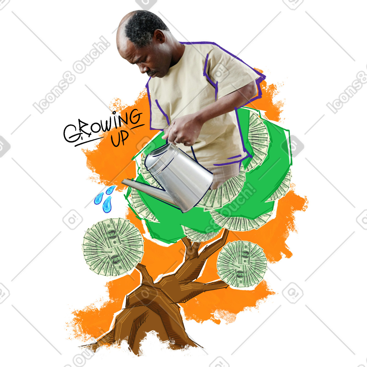 Ilustración Collage abstracto de autodesarrollo en estilo Energy a descargar en PNG y SVG