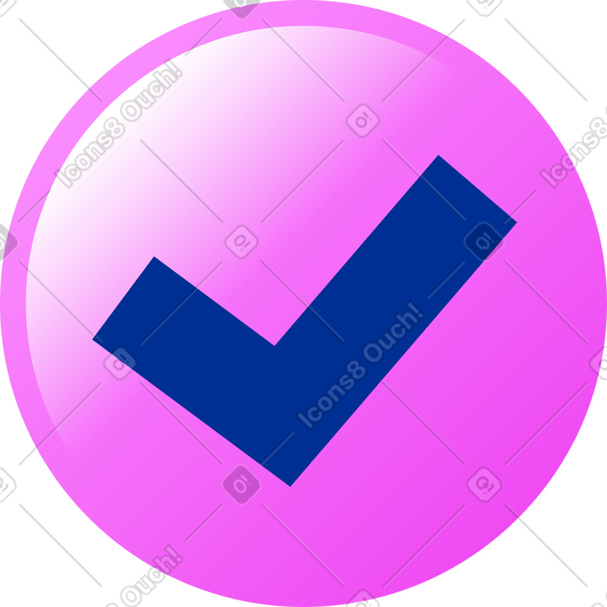 Checkmark illustration in Glossy style download in PNG, SVG