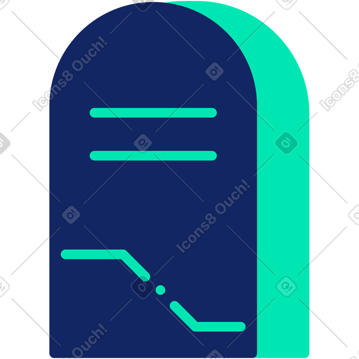 Illustration Pierre tombale d'halloween dans le style Cyborg à télécharger aux formats PNG, SVG