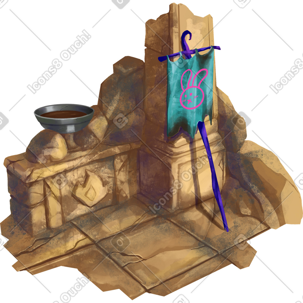 Scene-Illustration im Jumble-Stil als Download in PNG, SVG