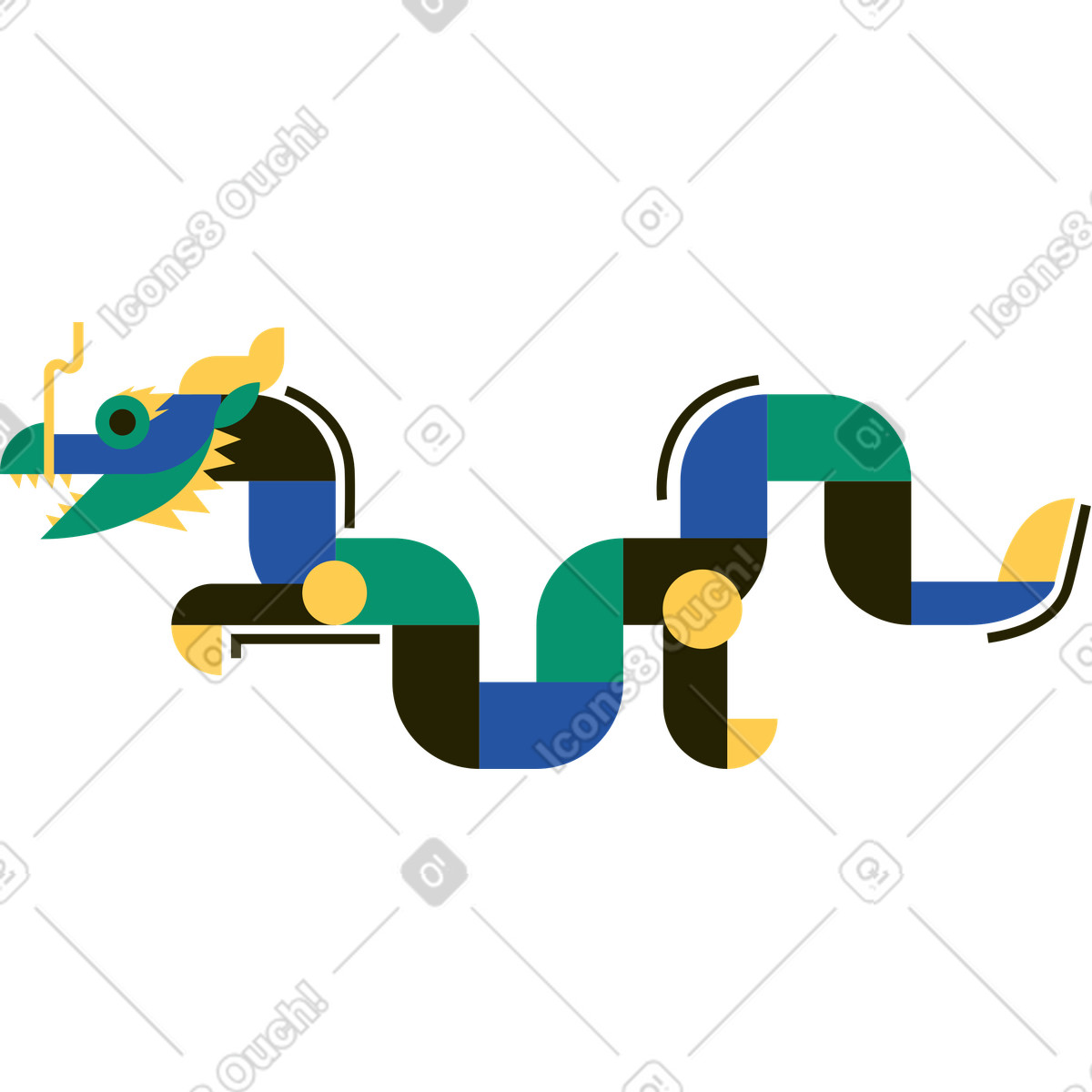 Illustration Dragon dans le style Spot à télécharger aux formats PNG, SVG