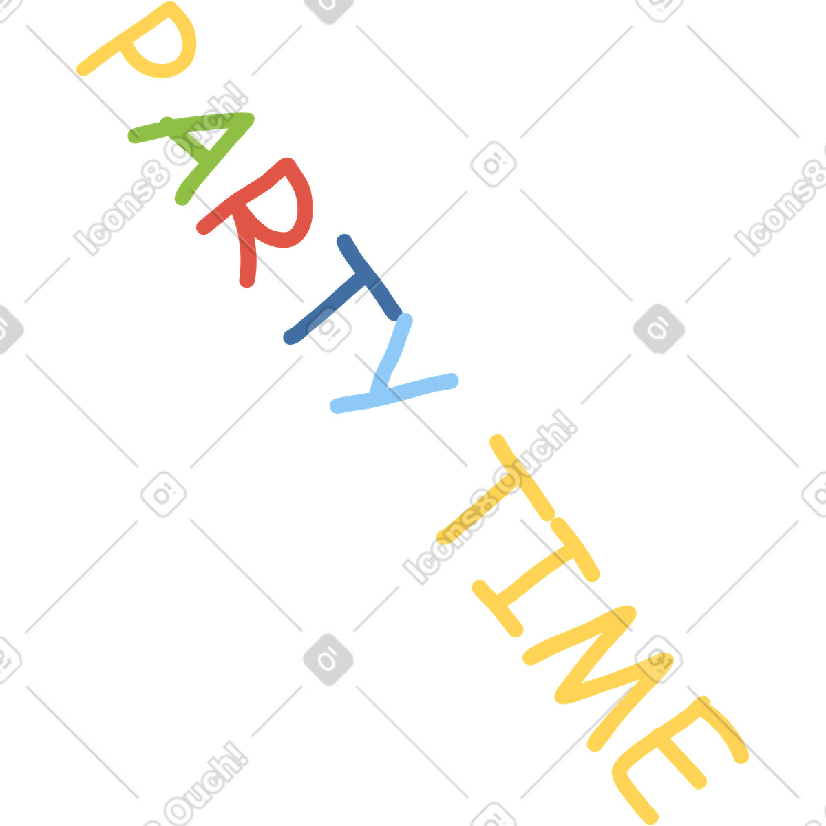 Party time illustration in Sitcom style download in PNG, SVG