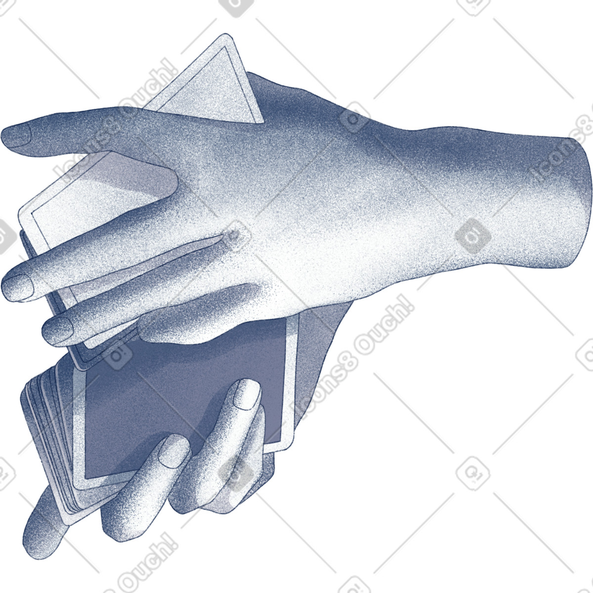 Hands shuffle cards illustration in Haze style download in PNG, SVG