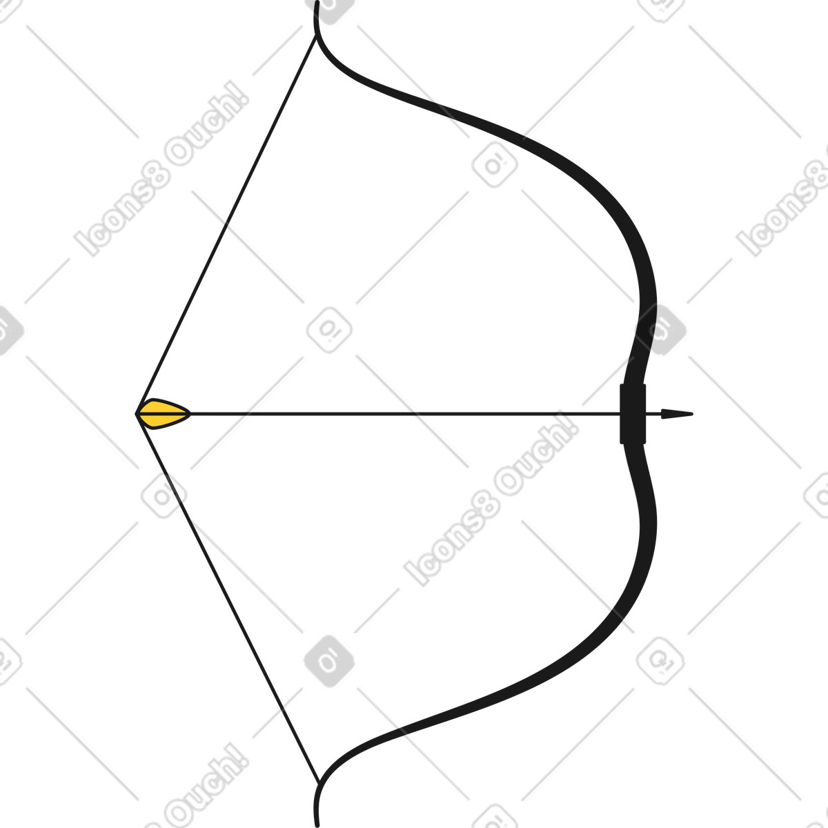 Ilustração de Arco e flecha em no estilo Taxi para baixar em PNG, SVG