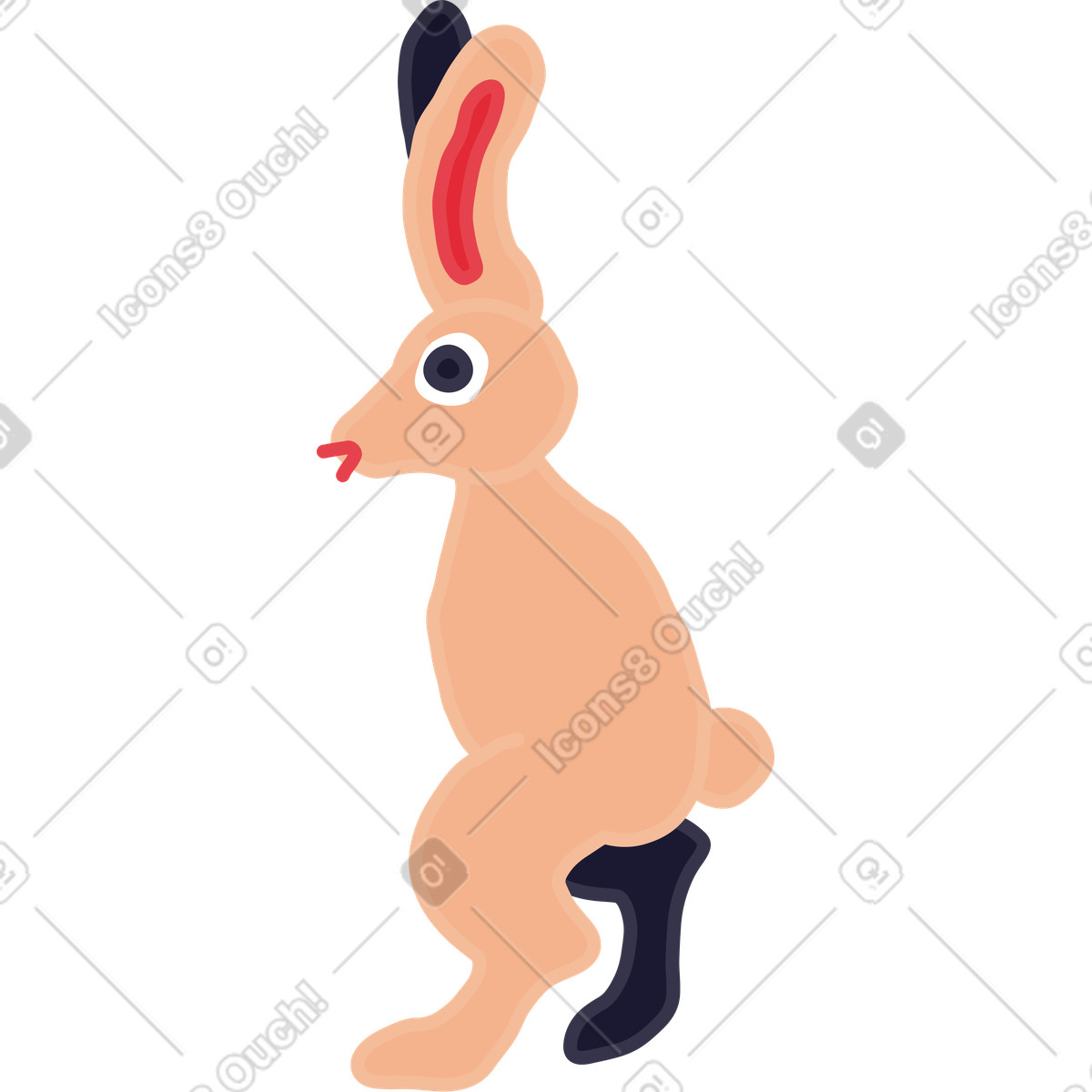 Rabbit illustration featuring ears clipart in PNG SVG GIF