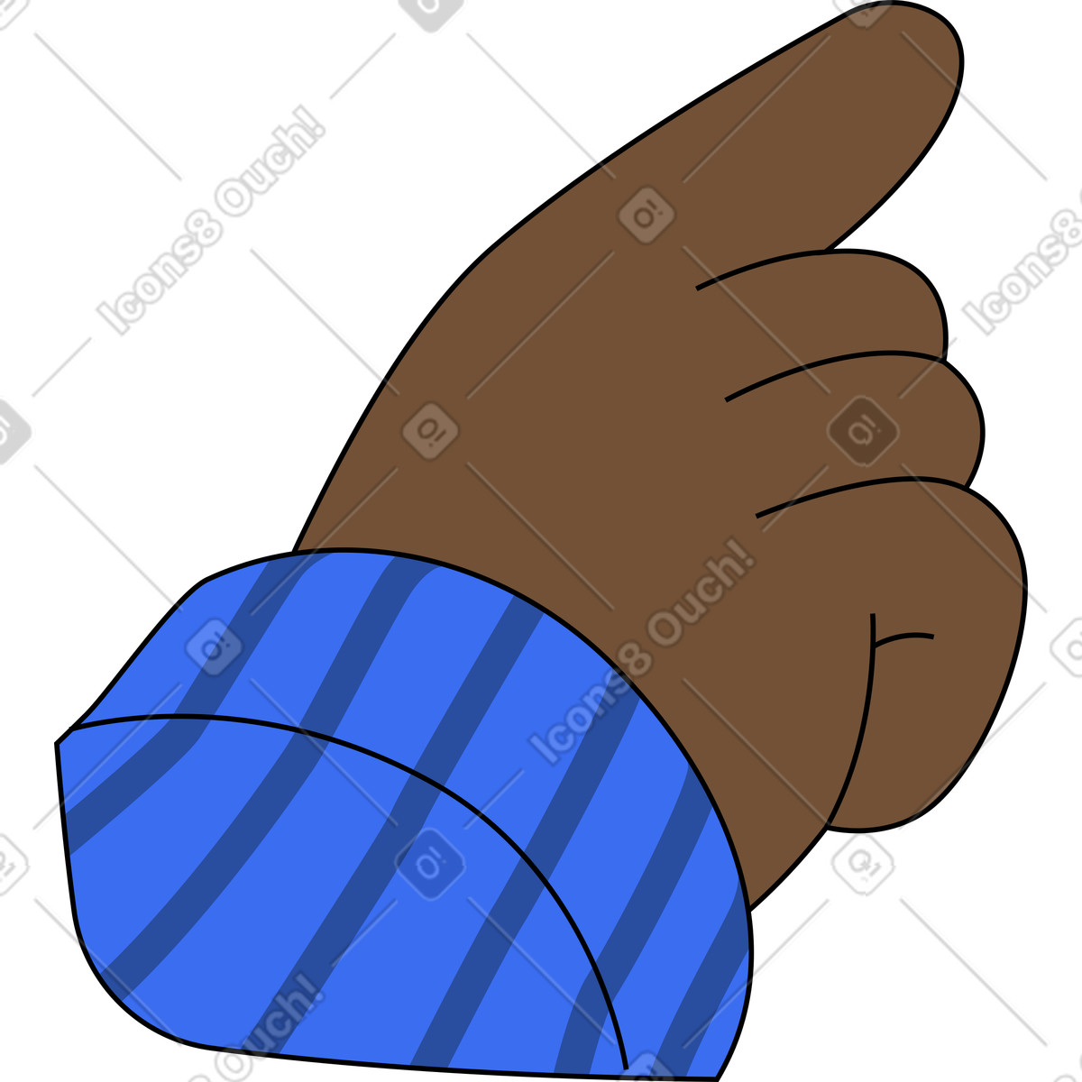 Gesto della mano che indica illustrazione in stile Kindy scarica in PNG, SVG